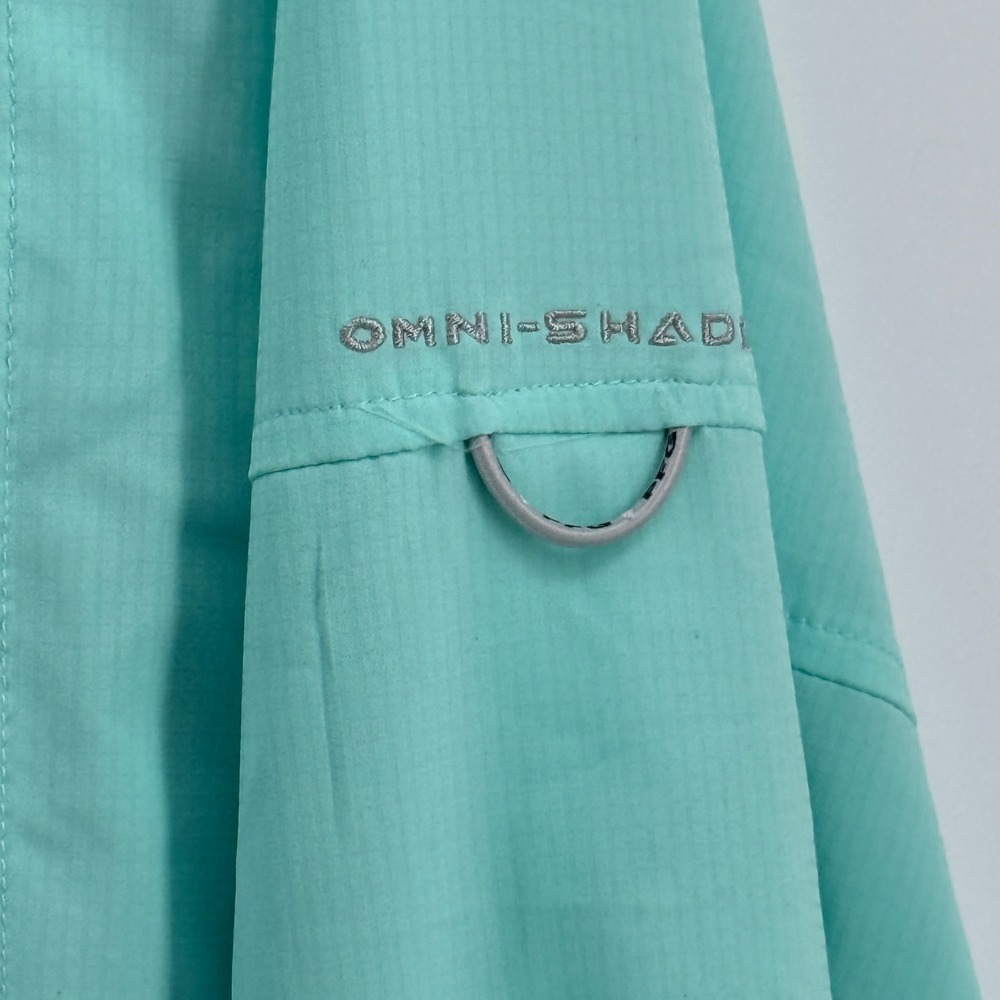 Columbia PFG Tamiami II Fishing Shirt Mens 4X Long Sleeve Aqua Green Omni-Shade - Picture 8 of 13